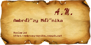 Ambrózy Mónika névjegykártya